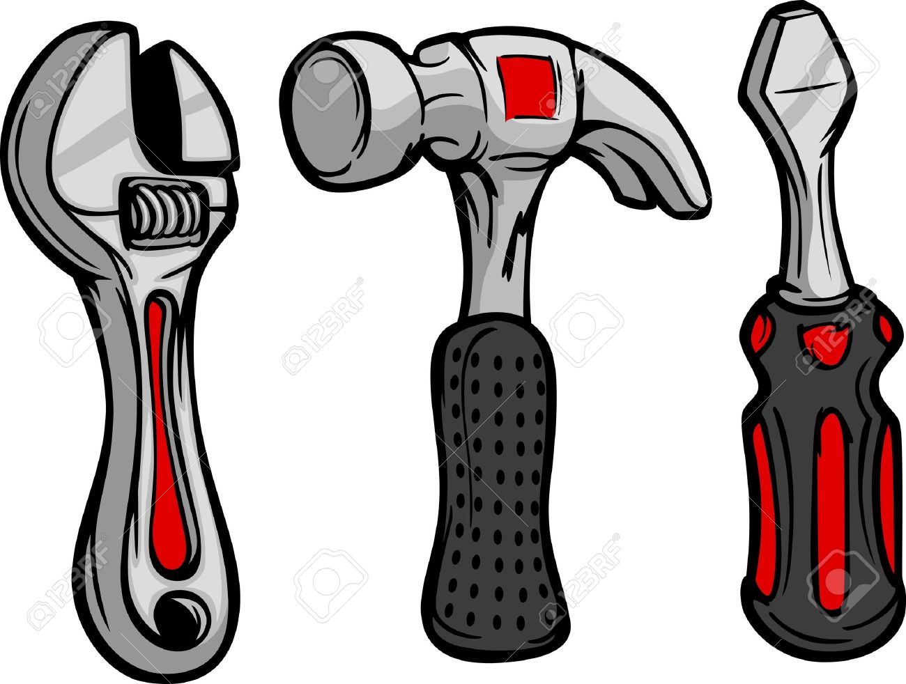 14842297-Cartoon-Image-of-Home-Repair-Tools-Hammer-Wrench-and